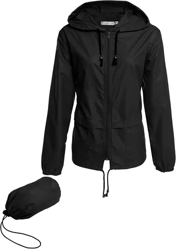 Avoogue - Chaquetas de lluvia para mujer, diseño ligero, con capucha, para exteriores, impermeables, cortavientos