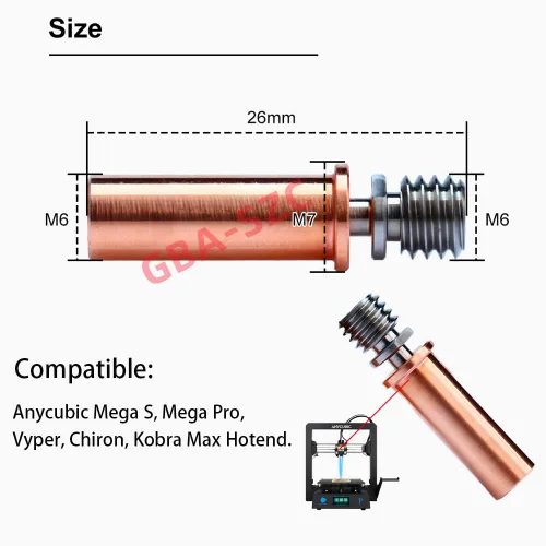 Vista 6 de Vyper Heatbreak, aleación de titanio bimetálica mejorada para Kobra Max/Kobra 2/Neo/Kobra 2 Pro/Plus/Max/i3 Mega/Mega S/X/Pro/Vyper/Chiron Hotend