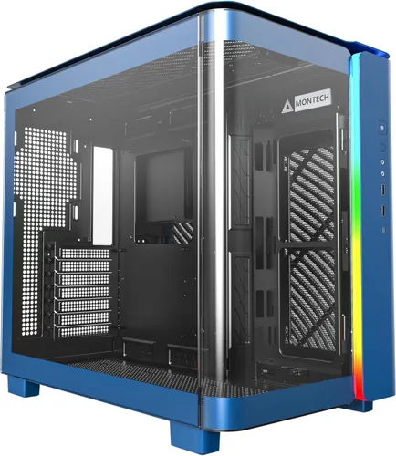 Vista 14 de Chasis para PC Montech King 15 Micro-ATX, vidrio panorámico curvo, enfriamiento de flujo de aire tipo chimenea, diseño de cámara dual, soporte
