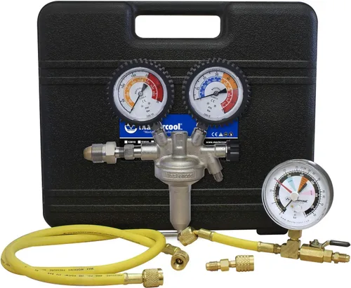 Vista 7 de Mastercool 53010-AUT Kit de prueba de presión automotriz Incluye regulador de presión de nitrógeno, manguera de carga, adaptador de prueba