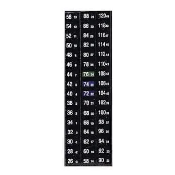 Vista 6 de Digi-Sense Etiqueta de Temperatura Horizontal Reversible de 7 Puntos, 0-30 °C/32-86 °F; Negro/Rojo, 10/Paquete