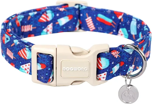 Vista 38 de DOGWONG Collar de perro de San Valentín, collar de perro con estampado de corazones para perros grandes, lindos collares de primavera, hembra