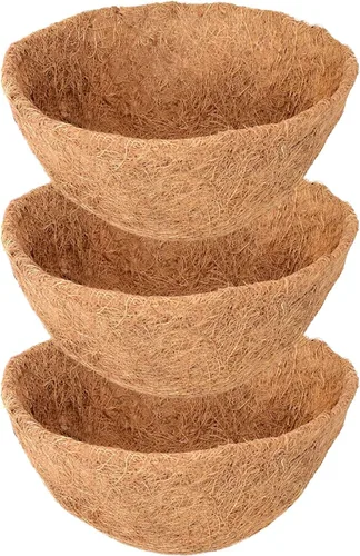 Vista 15 de Legigo Paquete de 3 cestas colgantes de 8 pulgadas de repuesto para cestas colgantes de coco, 100% natural, redondas, de fibra de coco y coco