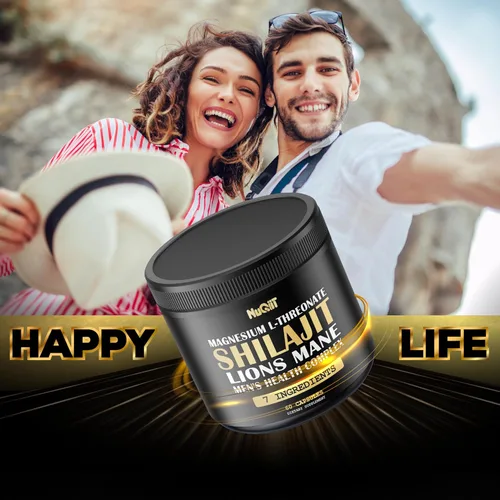 Vista 6 de Shilajit Pure Himalayan Organic con magnesio, melena de león y complejo de salud masculina como Ashwagandha, raíz de maca y más - 60 cápsulas