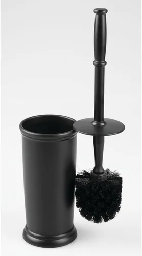 Vista 7 de mDesign Cepillo de Inodoro y Soporte - Cepillo de Baño Cubierto - Limpiador de Inodoro en Pie en Soporte Moderno - Cepillo de Limpieza Profunda