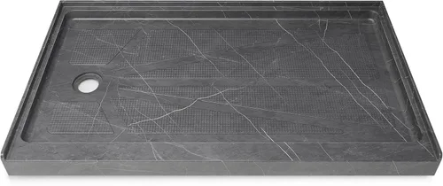 Vista 12 de CKB Base de ducha de 60 pulgadas de largo x 30 pulgadas de ancho, umbral único, drenaje derecho con superficie texturizada antideslizante, bandeja