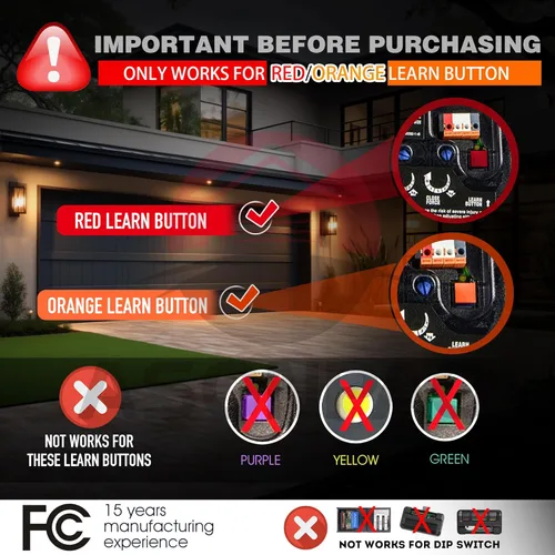 Vista 2 de 971LM LiftMaster Control remoto para puerta de garaje (solo para modelos 1997-2005 botón de aprendizaje rojo o naranja)