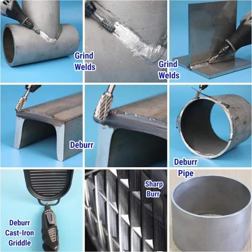 Vista 6 de Sworker Juego de 10 rebabas de carburo con vástago de 1/8 pulgadas con 2 pinzas compatibles con brocas Dremel Kit de accesorios de herramientas