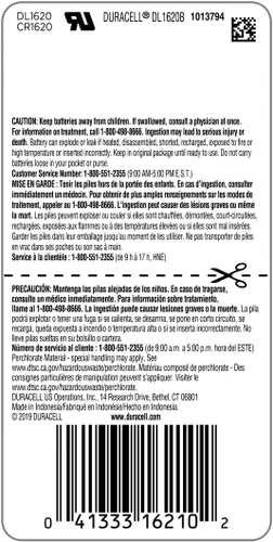 Vista 2 de Batería de moneda de litio 1620 3V - batería de larga duración - 1 unidad