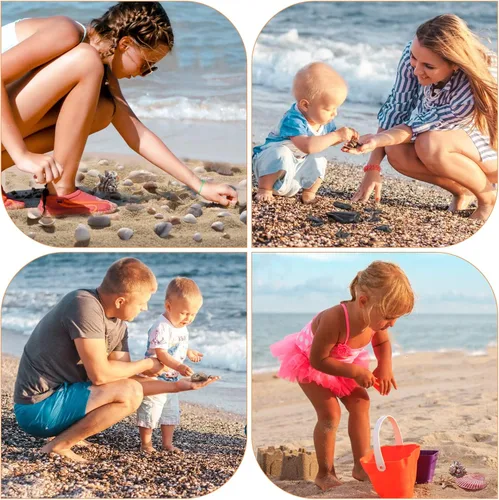 Vista 7 de Vodolo Pala de Malla de Playa con Bolsa de Playa de Malla para Recolección de Conchas, Colador de Arena para Niños para Recoger Conchas, Tamiz
