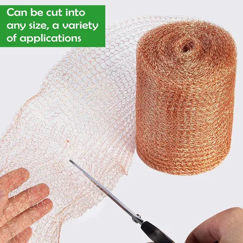 Vista 4 de Wanqueen Rollo de malla de cobre para ratones, ratas, repelente de roedores, resistente de 5 pulgadas x 32 pies de lana de cobre para control