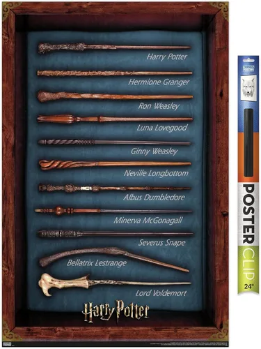 Vista 17 de Trends International The Wizarding World: Harry Potter - Póster de pared de varitas, 14.725 x 22.375 pulgadas, versión enmarcada de madera de granero