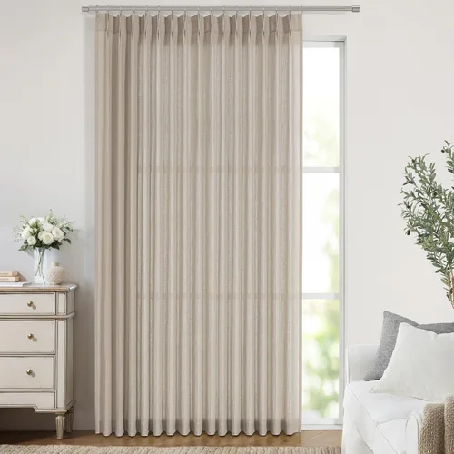 Vista 11 de Vision Home - Cortinas plisadas y semitraslúcidas con ganchos, mezcla de lino texturizado, filtran la luz, para sala, dormitorio, 2 paneles, 40 x 63