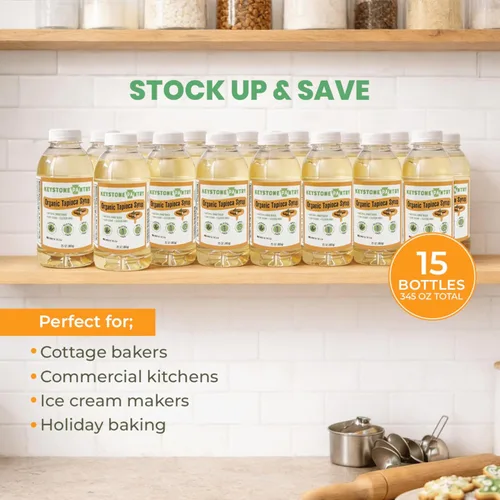Vista 5 de Keystone Pantry Jarabe de tapioca orgánico – Botella de 23 onzas – Vegano, sin gluten – HFC, sustituto del jarabe de maíz – Utilizado para hornear