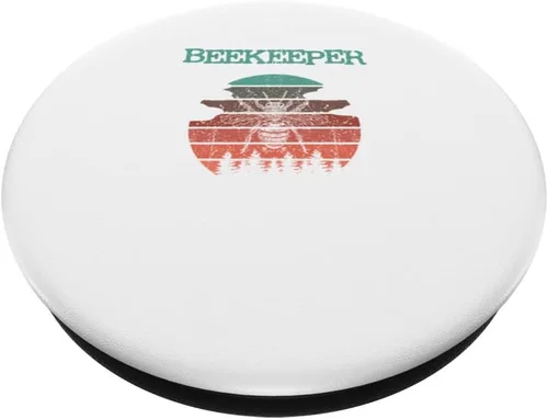 Vista 2 de Cool bee beekeepers bees retro natural design PopSockets Swappable PopGrip