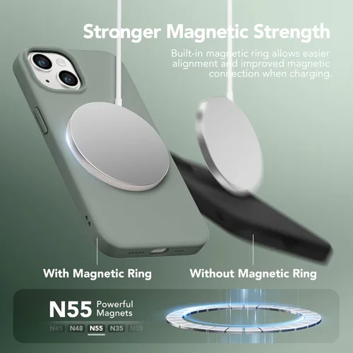 Vista 1016 de GONEZ Funda magnética para iPhone 14, compatible con Magsafe, con protector de pantalla + protector de cámara, forro de microfibra antiarañazos