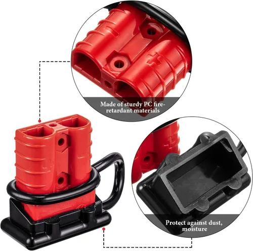 Vista 3 de Frienda 12 piezas de batería de calibre 6-10 color rojo conector rápido 50A 12-36 V batería de desconexión rápida arnés de cable kit de enchufe