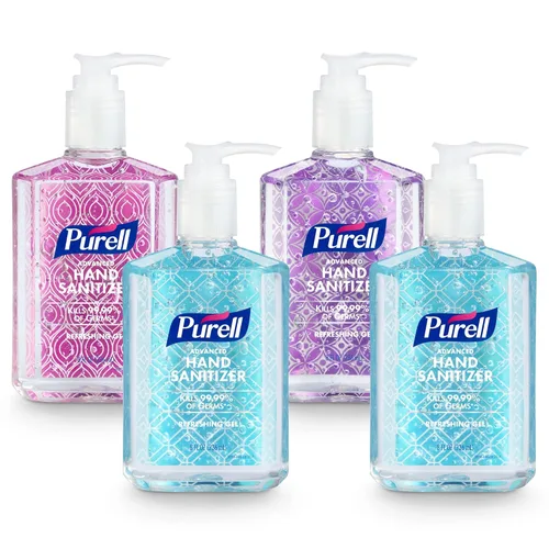 Purell Advanced Hand Sanitizer - Serie de diseño de gel refrescante para manos, aroma limpio, transparente, botella de bomba de 8 onzas líquidas
