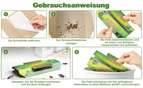Vista 6 de Trampas para Cucarachas de Interiores Paquete de 20, Trampas Adhesivas para Cucarachas de Interiores del Hogar, Trampas Adhesivas de Pegamento