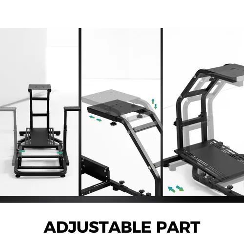 Vista 9 de Hottoby Adjustable Sim Driving Simulator Cockpit with Red Seat Fits for LogitechThrustmaster G29,G920,G923&T300RS,Unobstructed Design for Both Legs