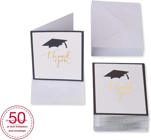 Vista 2 de American Greetings Tarjetas de agradecimiento de graduación con sobres, en blanco (50 unidades)