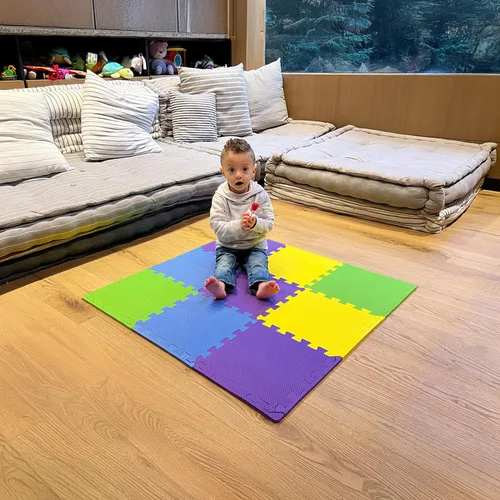 Vista 20 de MioTetto Tapete de juego para bebé, azulejos de espuma suave para el suelo para niños. Azulejos de espuma entrelazados ajustables, se adapta a