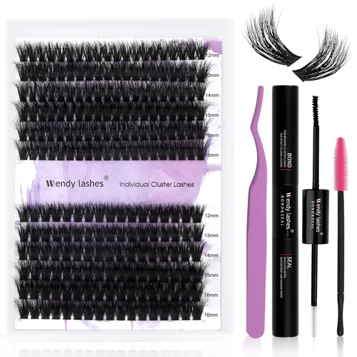 Vista 8 de Extensiones de pestañas de 1200 fans, prefabricadas, con volumen, 9-20mm, bandeja mixta, 20D, con punta en C, base puntiaguda, extensiones