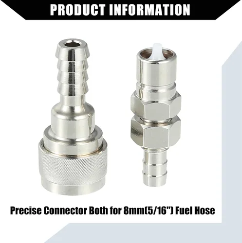 Vista 5 de Conector de combustible para barco de 5/16 pulgadas, macho hembra y tuerca de bloqueo para Tohatsu para Nissan 2/4 tiempos fuera de borda 5-90 HP