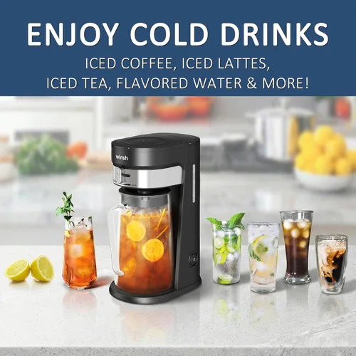 Vista 3 de wirsh Máquina de té helado con jarra de 3QT, cafetera de café helado con control de intensidad y filtro reutilizable, perfecta para café helado