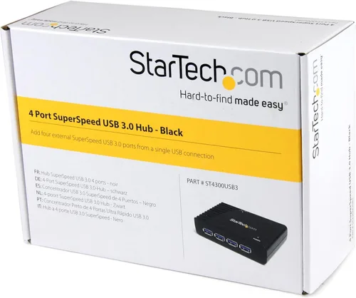 Vista 4 de StarTech. com Hub USB 3.0 SuperSpeed de 4 puertos con adaptador de corriente 5Gbps - Multipuerto portátil USB-A Dock IT Pro - Hub de expansión