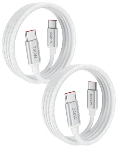 Cable USB C a USB C de 3 pies, paquete de 2 cables de carga USBC a USBC de 240 W trenzados para iPhone 17 Air 16 15 Pro Max, cable de carga rápida