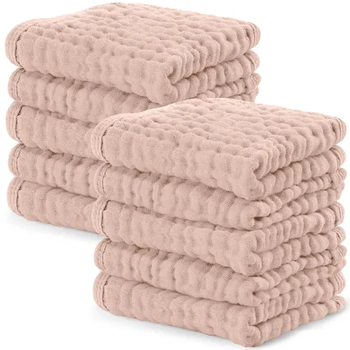 Vista 80 de Comfy Cubs - Juego de paños de muselina para eructos de 20 x 10 pulgadas, paquete de 10, tamaño grande, 6 capas, 100% algodón, absorbentes, seguros