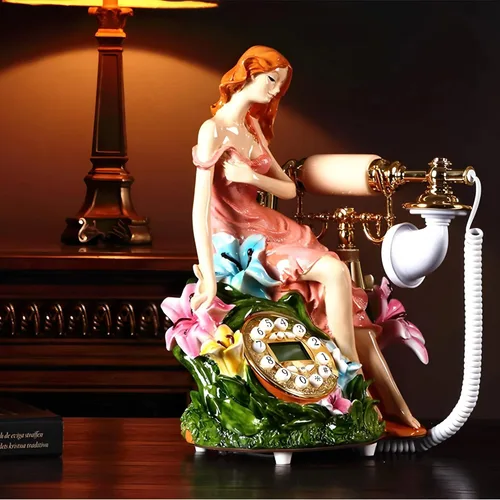 Vista 4 de TelPal 1960 - Sistema de decoración de teléfono con cable, estilo antiguo de cerámica