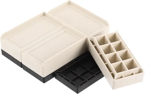 uxcell Paquete de 4 elevadores rectangulares para cama, 1.6 pulgadas, borde en L, resistentes, ajustables, para cama, sofá, mesa y elevador de sofá