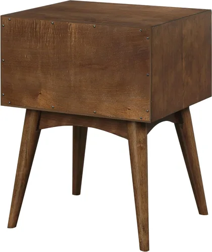 Vista 6 de OSP Home Furnishings Copenhagen Mid-Century - Mesa decorativa moderna con cajón, acabado de nogal