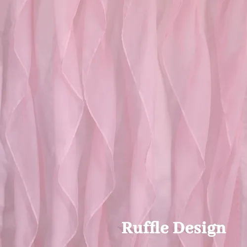 Vista 2 de Cortinas de ducha Reisen rosa con volantes para baño, cortina de ducha estilo granja, 72 x 72 pulgadas