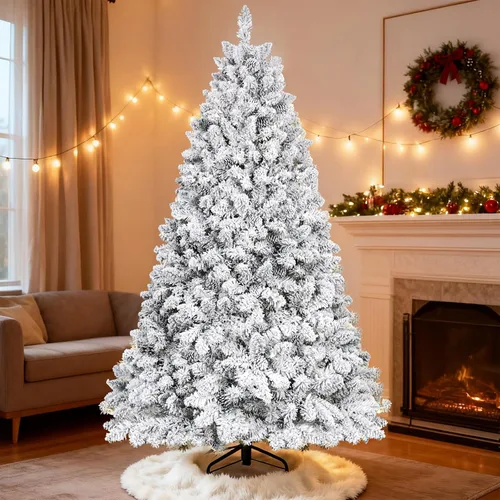 Vista 12 de Árbol de Navidad artificial preiluminado de 5 pies, color verde, para espacios pequeños, hogar, oficina, decoración de vacaciones Lápiz