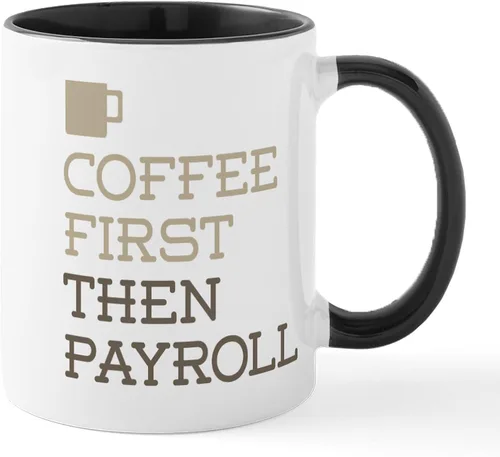 Vista 10 de CafePress Coffee Then Payroll Mugs - Taza de café de cerámica (11 oz)