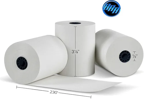 Vista 3 de (10 Rolls) 3 1/8 x 230 thermal paper square POS cash register thermal receipt paper rolls bpa free BuyRegisterRolls