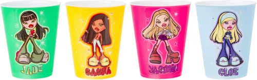 Vista 3 de Silver Buffalo Avatar the Last Airbender Poses With Aang, Toph, Sokka y Zuko - Juego de 4 mini tazas de plástico, 1.5 onzas