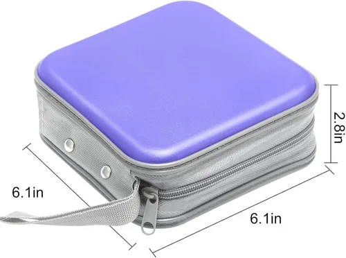 Vista 6 de Funda para CD, capacidad para 40 unidades, para CDDVD, cartera, de plástico duro, DVD, carpetas de almacenamiento para automóvil, hogar, oficina