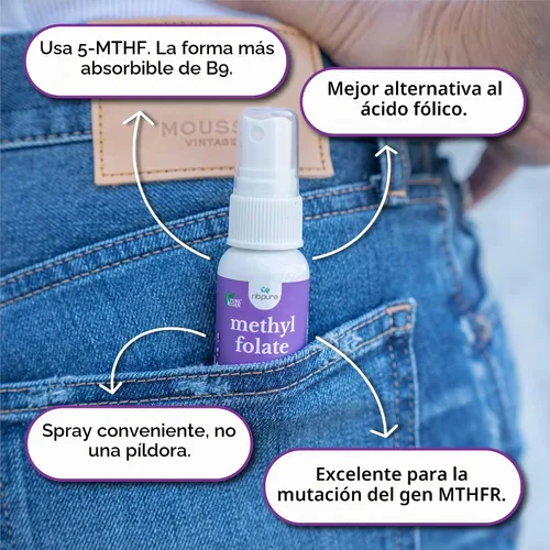 Vista 3 de nbpure - Spray líquido de metilfolato de vitamina B9 (1 oz)
