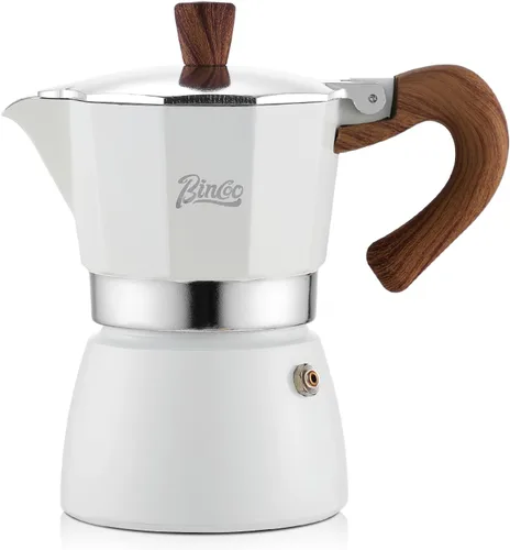 Vista 13 de Estufa para máquina de café expreso, olla de camping Moka de 2 tazas/4.1 fl oz, cafetera italiana de café expreso, fácil de usar (negro)