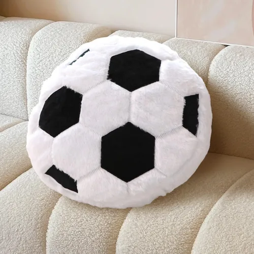 Vista 19 de Almohada de voleibol, suave y esponjosa, almohada de felpa redonda de voleibol, almohada deportiva, almohada decorativa en forma de voleibol