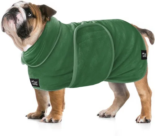 Vista 31 de Tuff Pupper Bata de baño para perro de secado rápido, toalla de felpa de 800 GSM, bata de baño súper absorbente para mascotas y cachorros, capucha