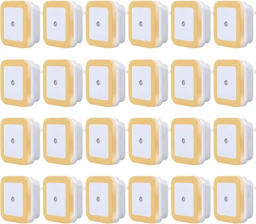 Hortsun Paquete de 24 Luces Nocturnas LED que se Enchufan a la Pared con Sensor Inteligente de Oscuridad Automático, Luces Enchufables Automáticas