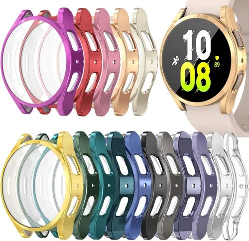 Vista 17 de RICHONE [Pack de 10 unidades] Compatible con Samsung Galaxy Watch FE 4/5 de 40 mm, funda protectora de pantalla de TPU suave con marco
