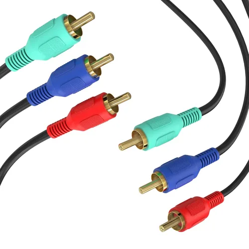 Vista 4 de Cmple - Cable de video componente RGB macho 3 RCA macho a 3RCA macho para HDTV - 3 pies