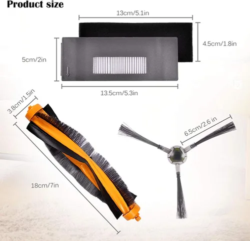 Vista 3 de LICHIFIT Kit de filtro y cepillo de repuesto para ECOVACS DEEBOT 900 901 Aspiradora robótica Accesorios Piezas