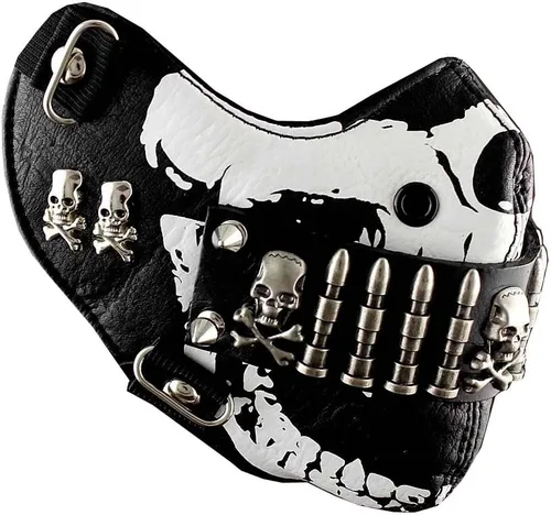Vista 2 de Máscara de bala para hombre Punk Rock Biker Custome Hip Hop Motocicleta